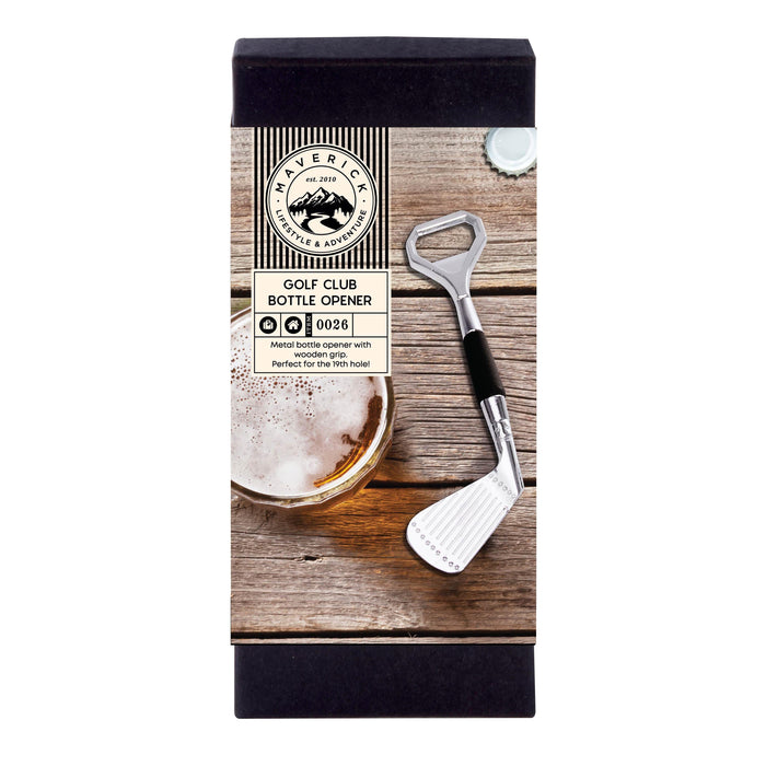 Maverick | Nickel Plated Golf Club Bottle Opener Multi-Coloured