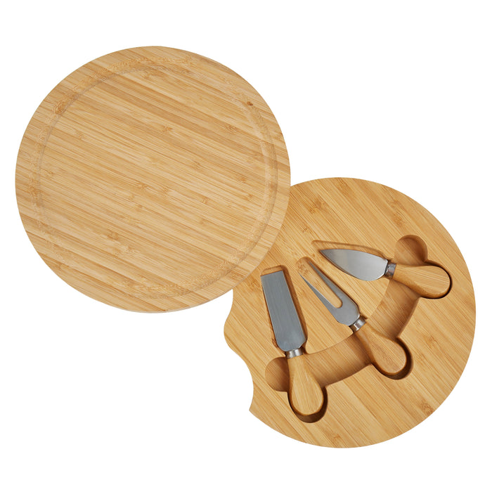 Davis & Waddell | Bamboo Cheese Board 3 Knives Set Natural