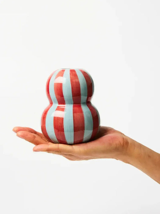 Jones & Co | Fonda Burgundy Pale Blue Stripe Vase Homing Instincts
