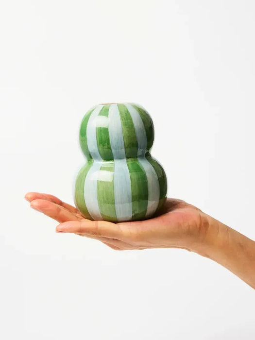 Jones & Co | Fonda Green Blue Stripe Vase Homing Instincts