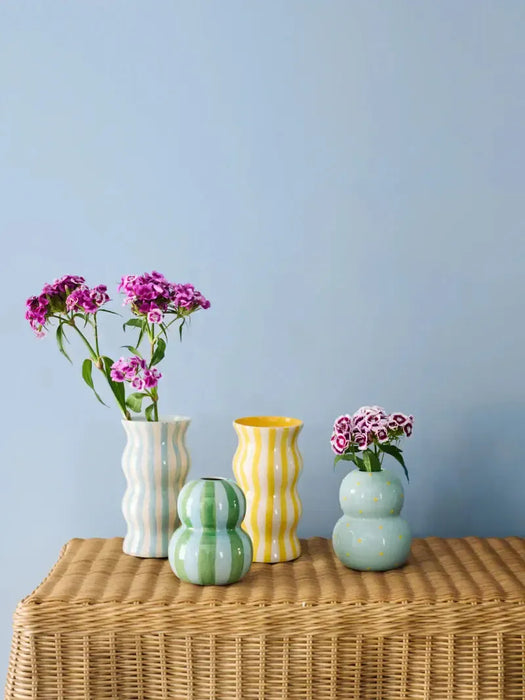 Jones & Co | Fonda Green Blue Stripe Vase Homing Instincts