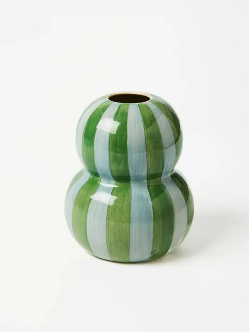 Jones & Co | Fonda Green Blue Stripe Vase Homing Instincts
