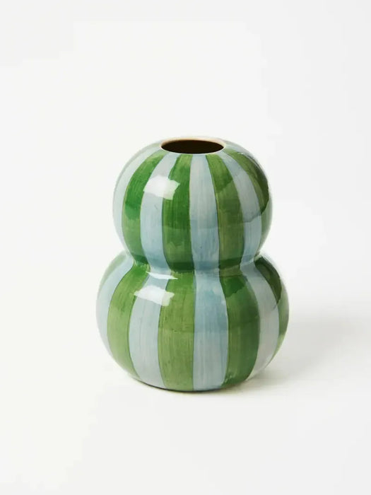 Jones & Co | Fonda Green Blue Stripe Vase Homing Instincts