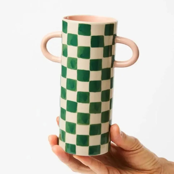 Jones & Co | Griffe Green Check Bud Vase Homing Instincts