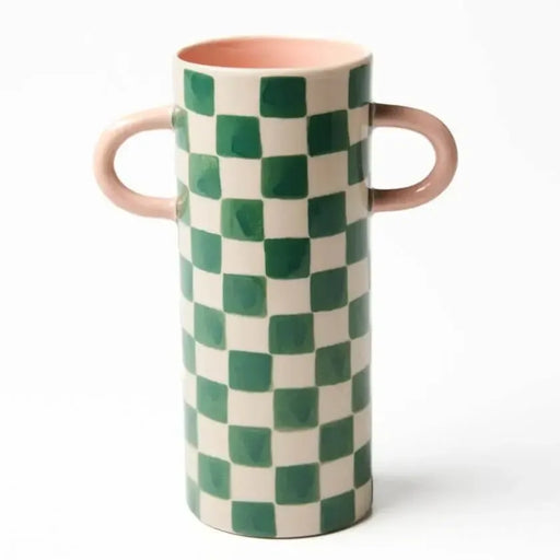 Jones & Co | Griffe Green Check Bud Vase Homing Instincts