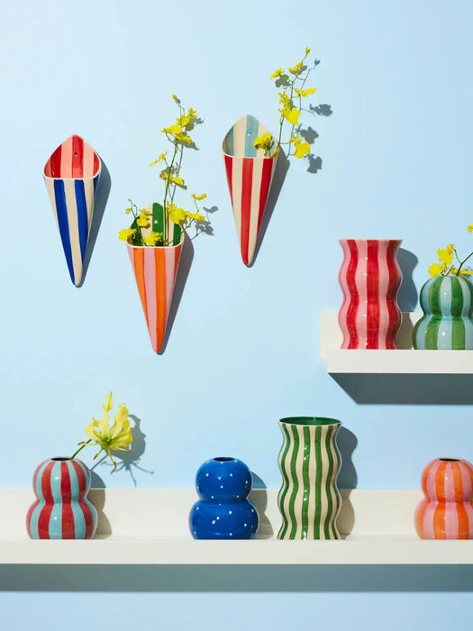 Jones & Co | Palma Green Stripe Vase Homing Instincts