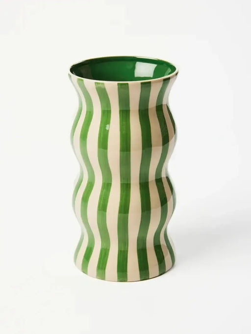 Jones & Co | Palma Green Stripe Vase Homing Instincts