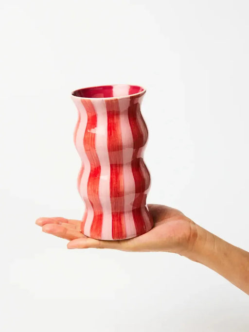 Jones & Co | Palma Red Pink Stripe Vase Homing Instincts