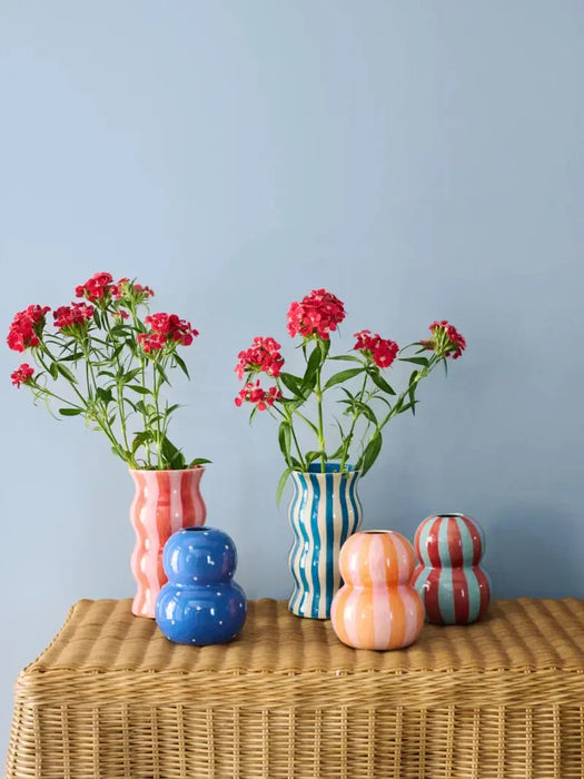 Jones & Co | Palma Red Pink Stripe Vase Homing Instincts