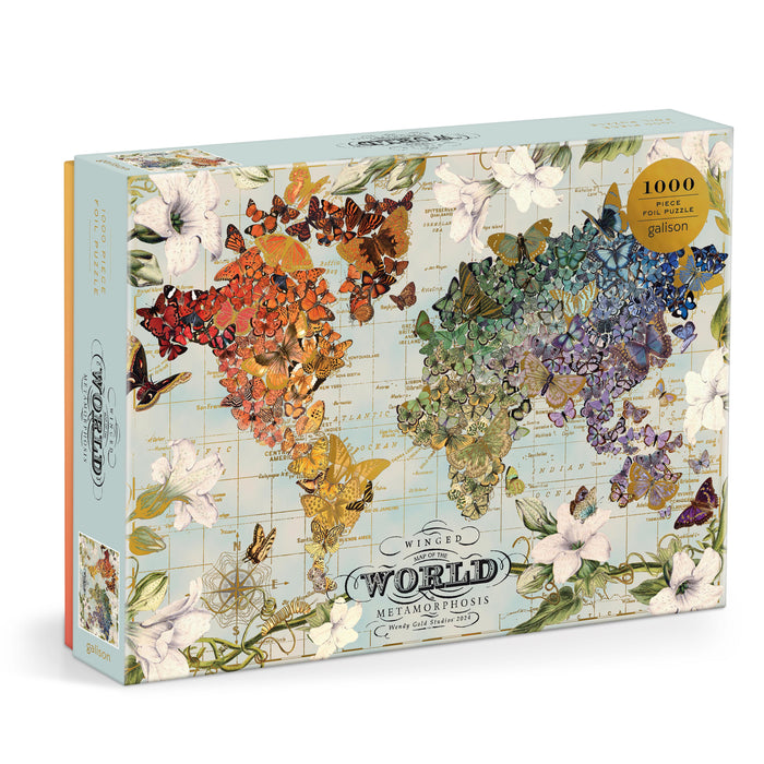 Galison | Wendy Gold Winged Metamorphosis Foil Puzzle 1000pcs Multi-Coloured Homing Instincts