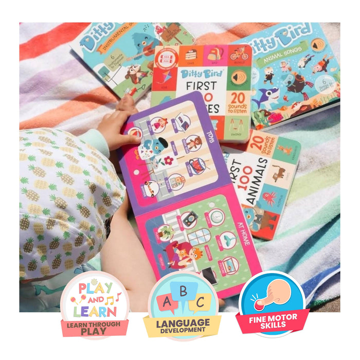 Ditty Bird | Interactive Book 12 Sound Buttons Multi-Coloured