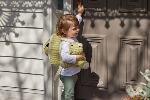 Pilbeam Living | Plush Frog Buddy Backpack Green 22x26x8cm