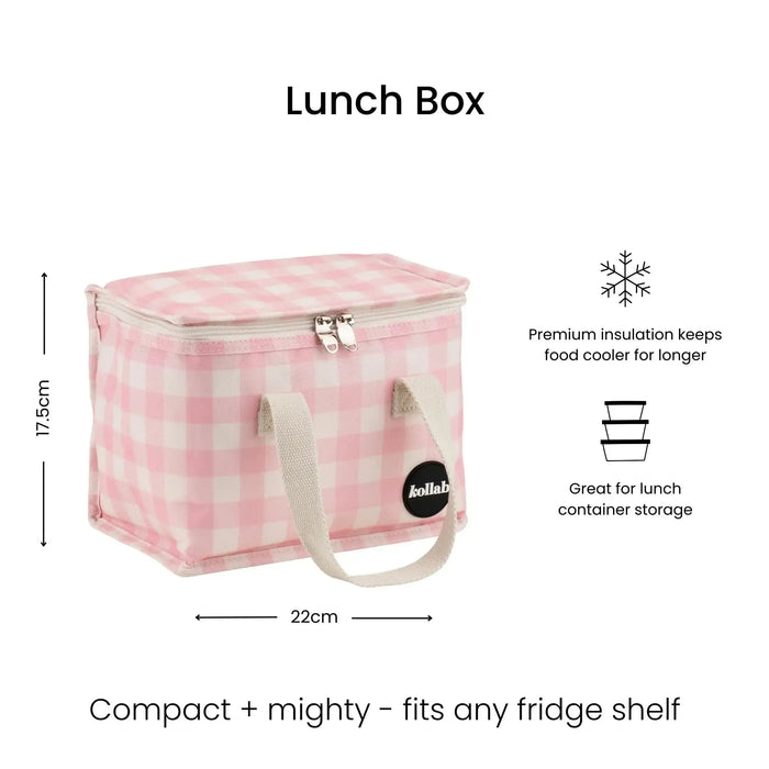 Kollab | Lunch Bag Candy Pink Check Homing Instincts