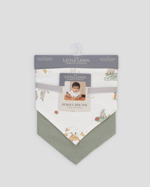 The Little Linen Company | Little Linen Jersey Bibs 2 Pack - Farmyard Lamb