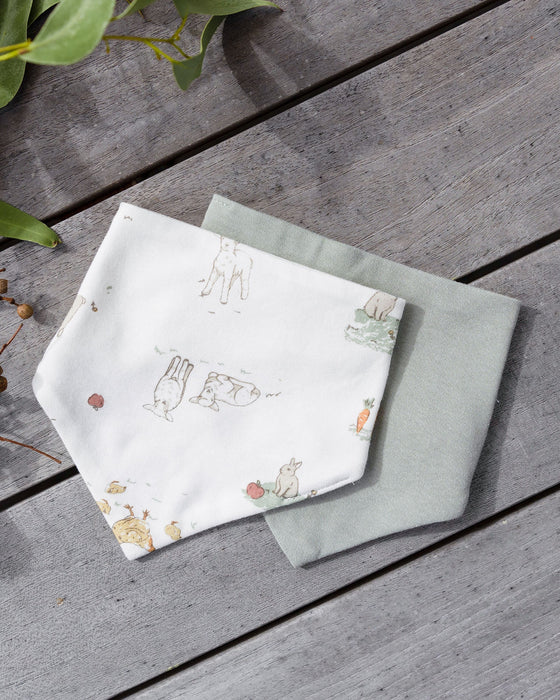 The Little Linen Company | Little Linen Jersey Bibs 2 Pack - Farmyard Lamb