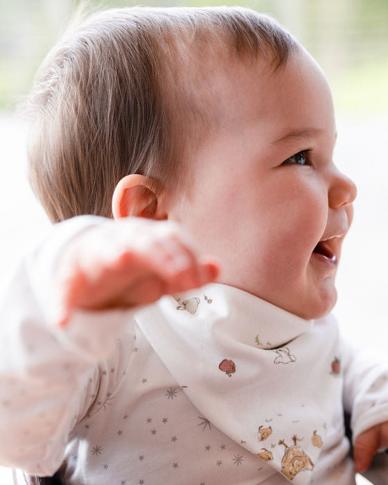 The Little Linen Company | Little Linen Jersey Bibs 2 Pack - Farmyard Lamb
