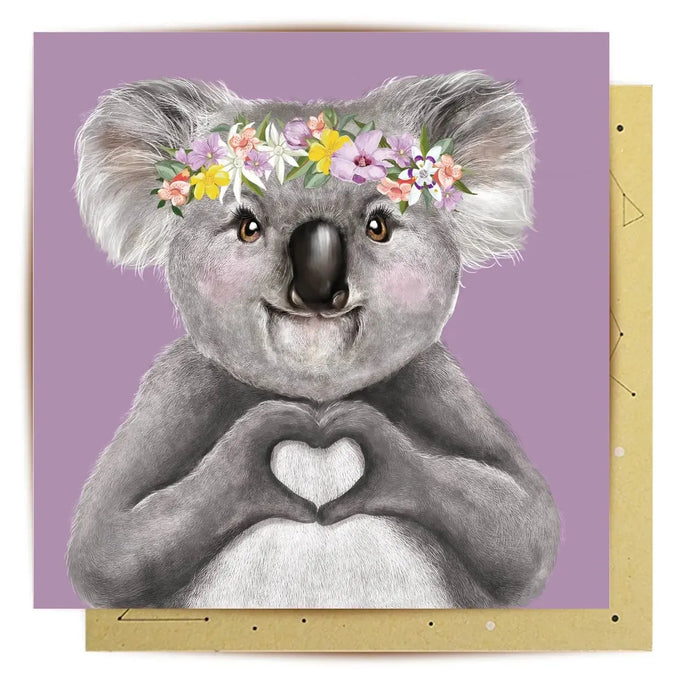La La Land | Greeting Card Heart Koala Girl