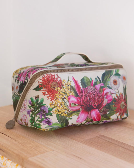 La La Land | Cosmetic Bag Botanical Blooms Vegan Leather