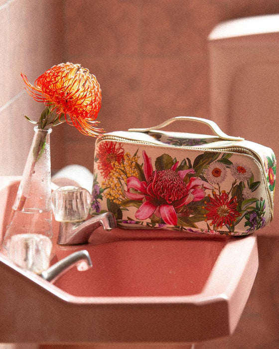 La La Land | Cosmetic Bag Botanical Blooms Vegan Leather
