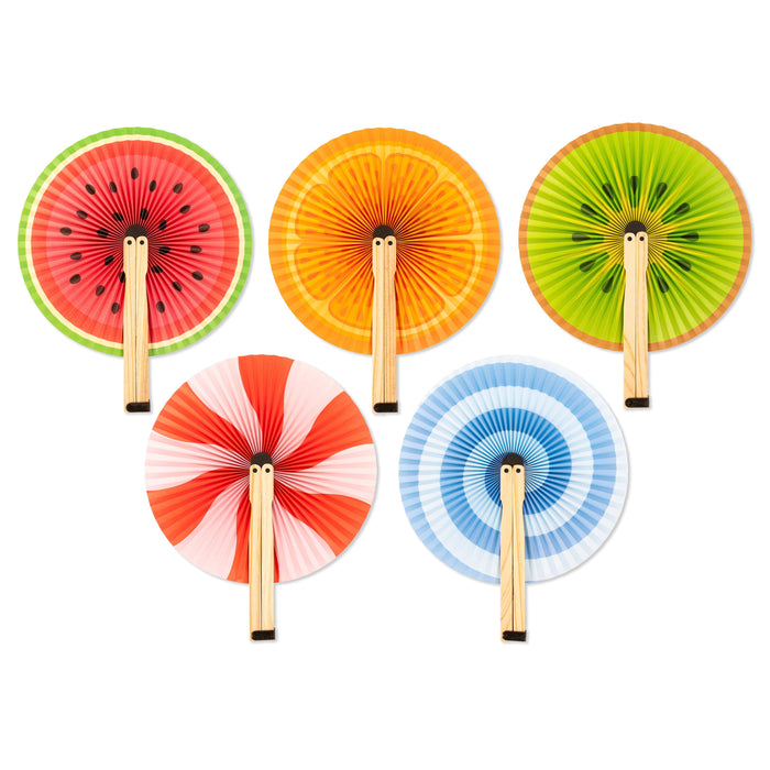 Kikkerland | Fruity & Sweet Paper Fans 25pcs 5 Assorted