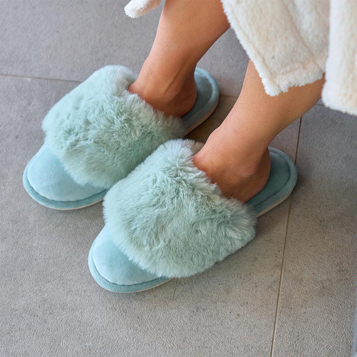 Annabel Trends | Cosy Luxe Slippers Mist Green