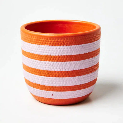 Jones & Co | Lavender & Orange Stripe Pot-Jones & Co-Homing Instincts