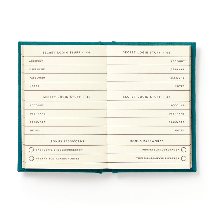 Brass Monkey | Tiny Password Diary Green Foil Stamped Cover