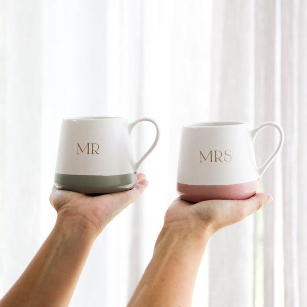 Splosh | Mr and Mrs Mug Set Gold Decal 440ml
