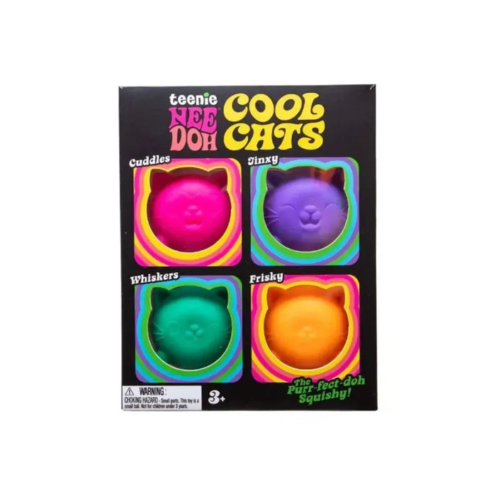 Schylling | NeeDoh Teenie Cool Cats Multi-Pack Sensory Squishy Toy 4-Pack Homing Instincts