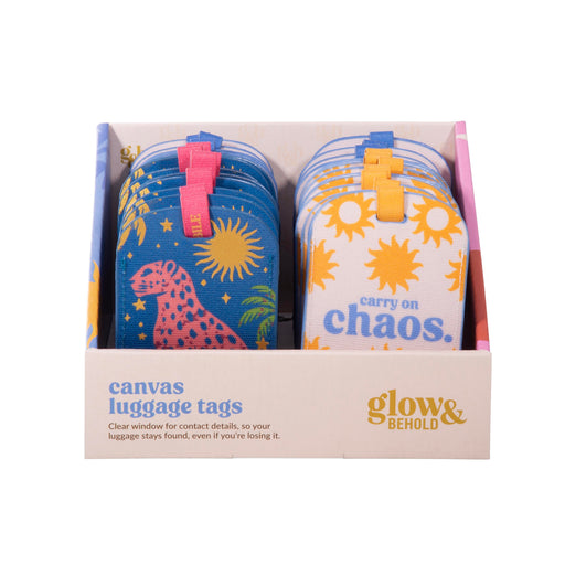 isGift | Cotton Canvas Luggage Tag Glow & Behold 24pcs 3 Assorted