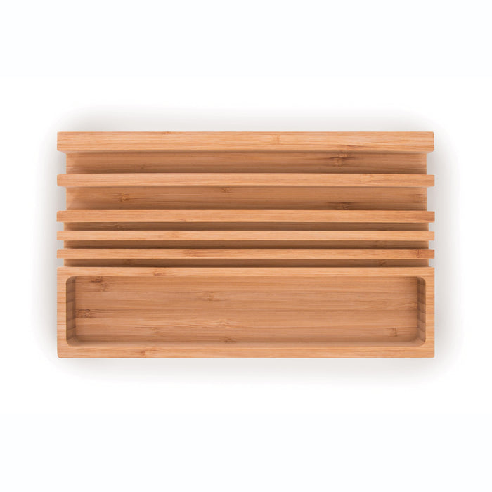 Maverick | Bamboo Desk Organiser Natural Eco Friendly 6 Compartments