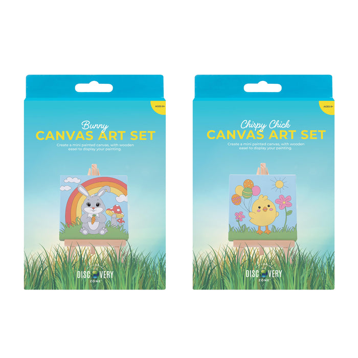 Discovery Zone | Canvas Art Set - Chicks & Bunnies CDU 16pcs/2 Assorted