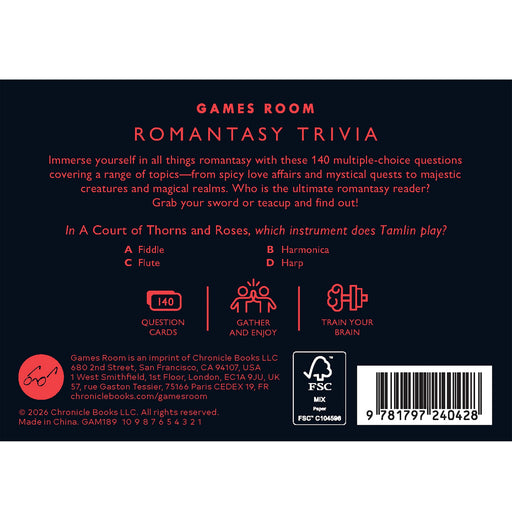 Games Room | Romantasy Trivia Card Game – Multi‑Coloured Portable Box Homing Instincts