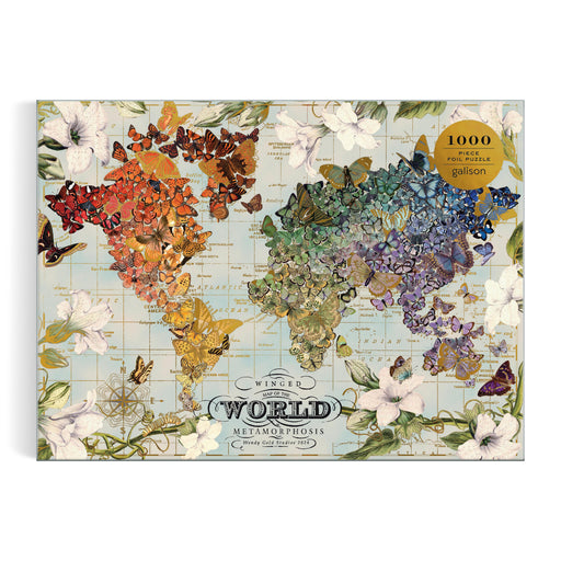 Galison | Wendy Gold Winged Metamorphosis Foil Puzzle 1000pcs Multi-Coloured Homing Instincts