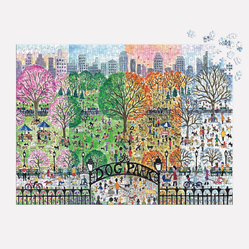 Galison | Dog Park in Four Seasons Puzzle - 1000pcs Multi-Coloured
