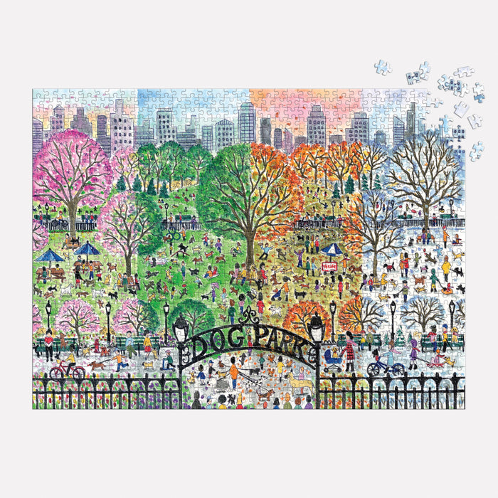 Galison | Dog Park in Four Seasons Puzzle - 1000pcs Multi-Coloured