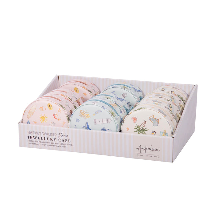 The Australian Collection | Round Jewellery Case 12pcs 3 Assorted