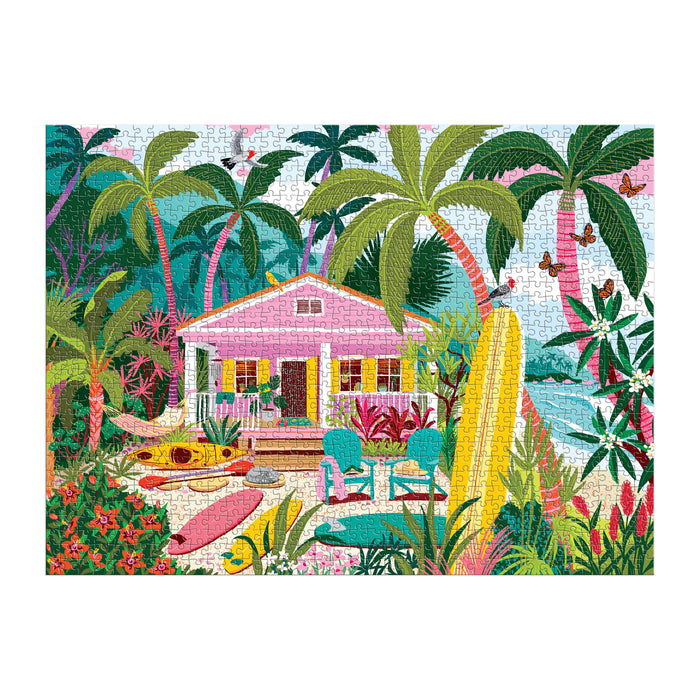 Galison | Surfside Bungalow 1000 Piece Coastal Puzzle Multi‑Coloured