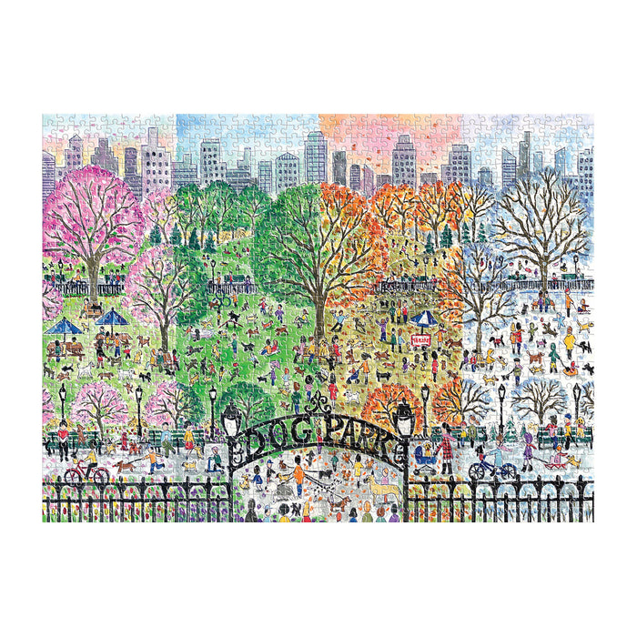 Galison | Dog Park in Four Seasons Puzzle - 1000pcs Multi-Coloured