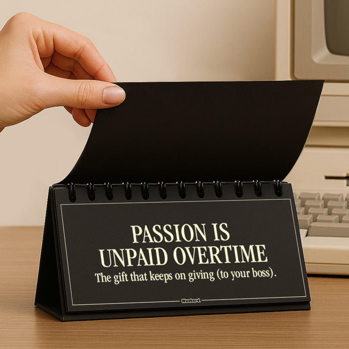 Mustard | Desk Therapy Flipbook – Half‑hearted 52‑Page Motivational Posters Homing Instincts
