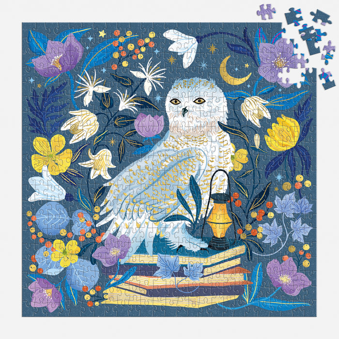 Galison | Celestial Owl Foil Puzzle 500pcs Multi Homing Instincts