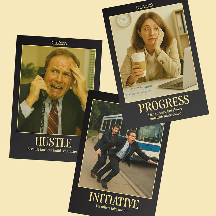 Mustard | Desk Therapy Flipbook – Half‑hearted 52‑Page Motivational Posters Homing Instincts