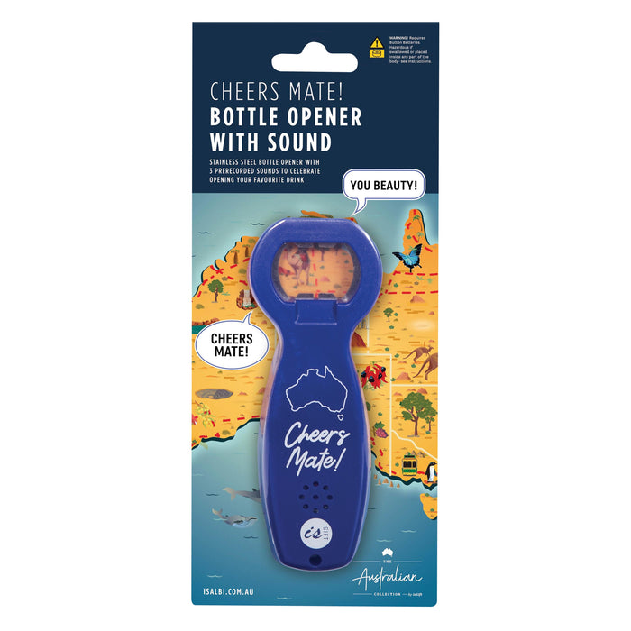 The Australian Collection | Cheers Mate Bottle Opener With Sound 12pcs Blue