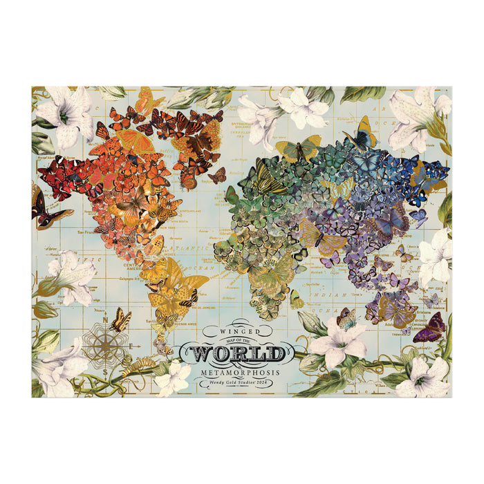 Galison | Wendy Gold Winged Metamorphosis Foil Puzzle 1000pcs Multi-Coloured Homing Instincts