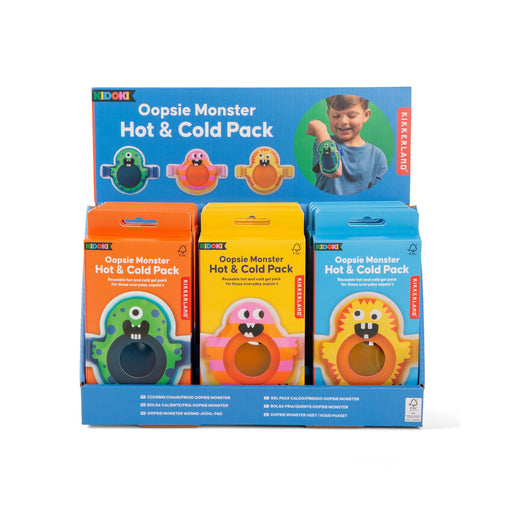 Kikkerland | Oopsie Monster Hot & Cold Pack 3 Assorted Multi-Coloured