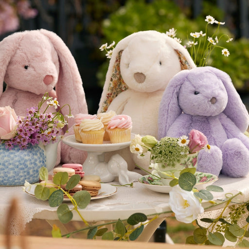 Pilbeam Living | Floral White Plush Bunny Medium