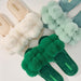 Annabel Trends | Cosy Luxe Pom Pom Slippers Ivory