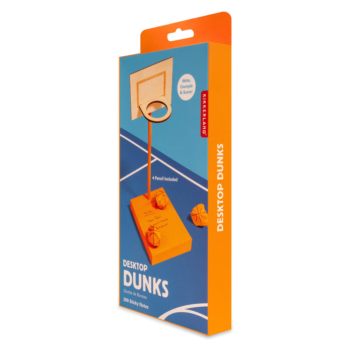Kikkerland | Desktop Dunks Multi-Coloured Sticky Note Basketball Set