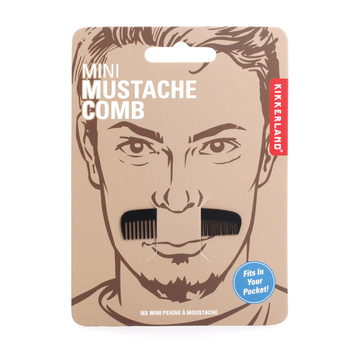 Kikkerland | Mini Mustache Comb Black
