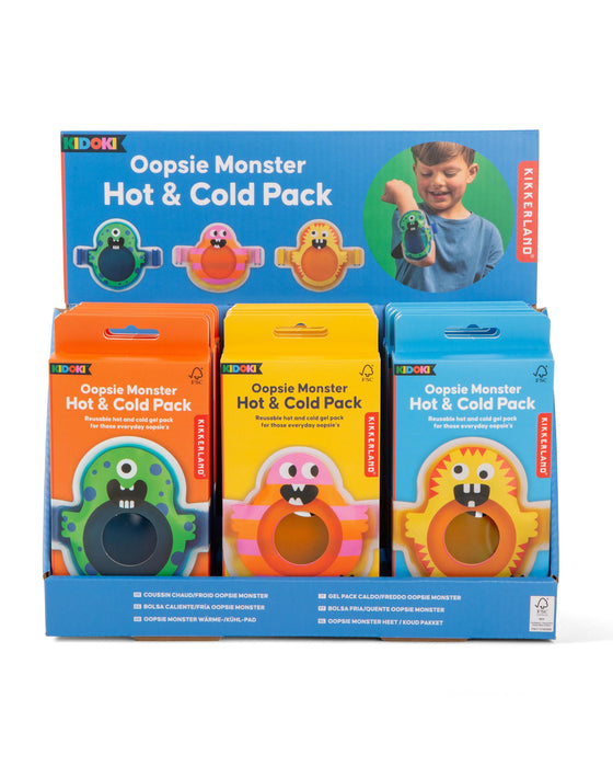 Kikkerland | Oopsie Monster Hot & Cold Pack 3 Assorted Multi-Coloured